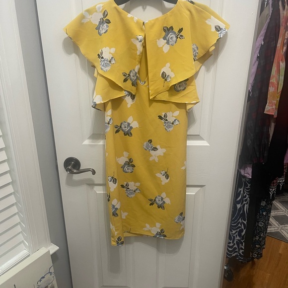 Madison Yellow Floral Asymmetrical Dress - Picture 7 of 7